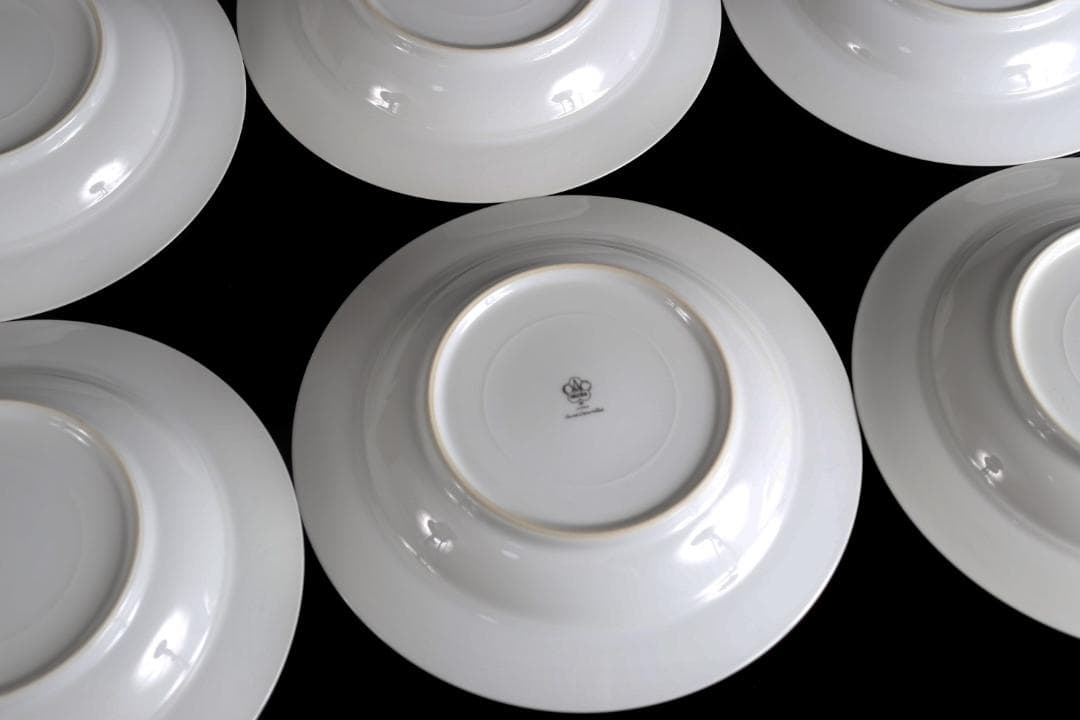 大倉陶園 呉須正倉院 OKURAスープ皿 6枚 プラチナ彩 ハンドペイント