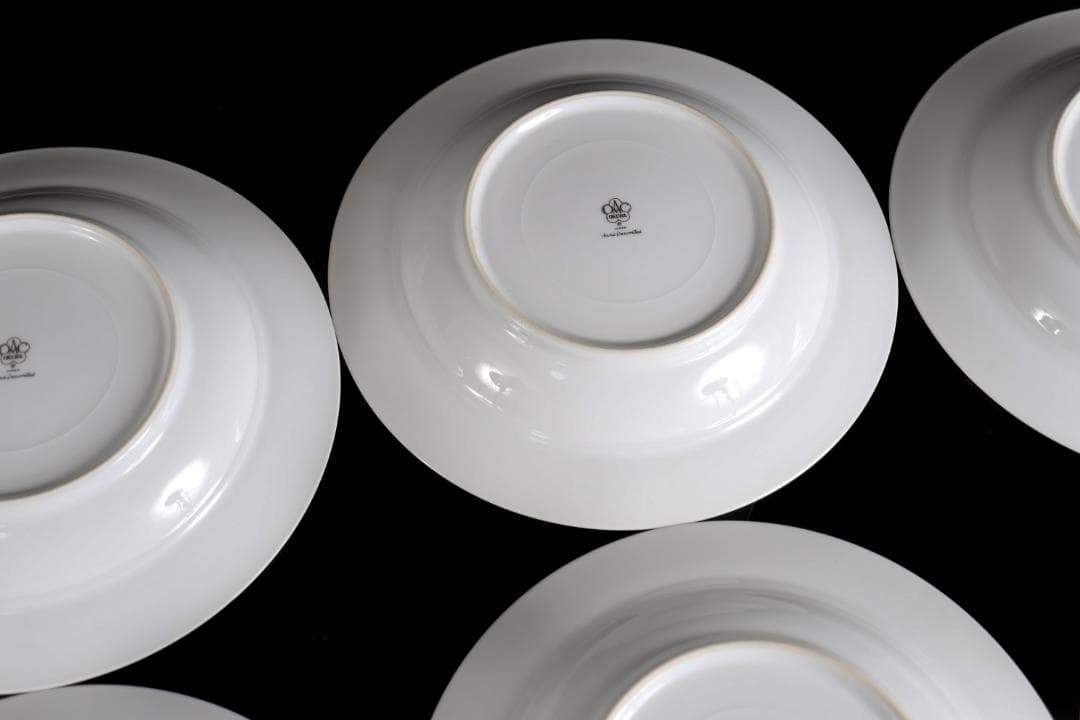 大倉陶園 呉須正倉院 OKURAスープ皿 6枚 プラチナ彩 ハンドペイント