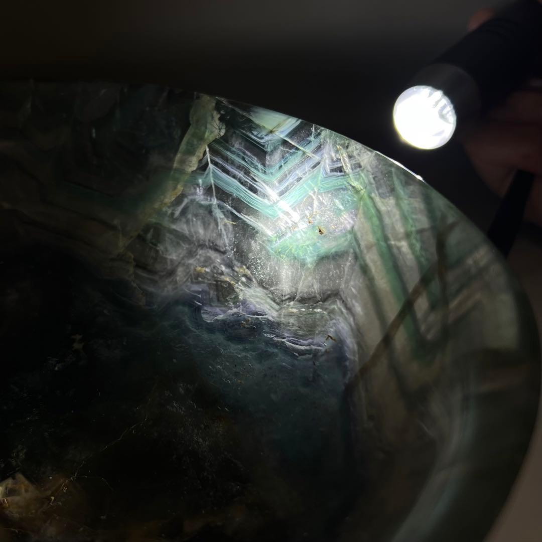 （fluorite4）レア フローライト 大きなフルーツ皿お椀お皿ボウル