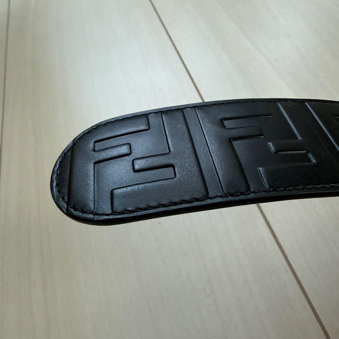正規品　FENDI フェンディ FFロゴ バックル ベルト ブラック レザー