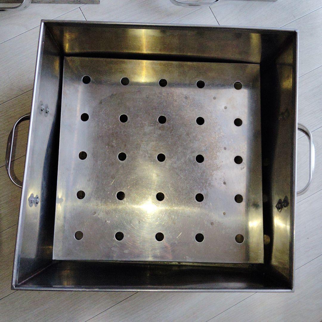 業務用ステンレス製3段 蒸し器 直火ガスコンロ対応 約33×33×44cm 三段