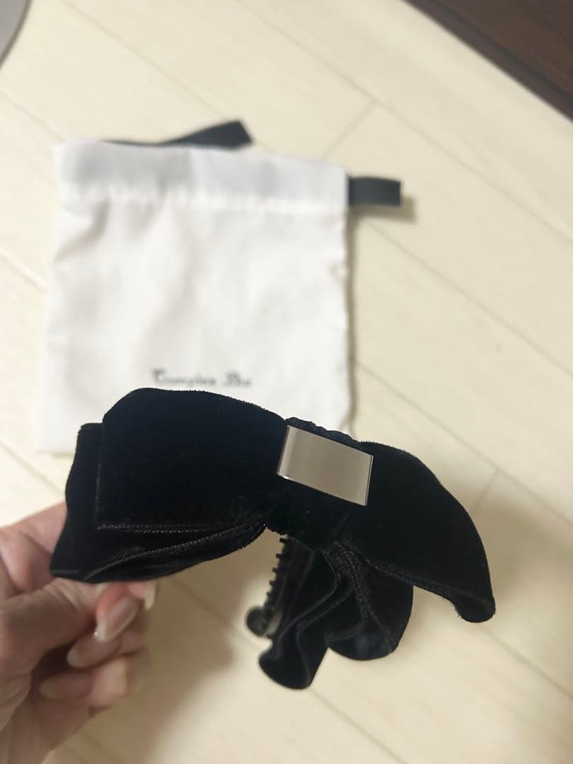 【かいかい】　Complex Biz ベルベットリボンヘアクリップブラック