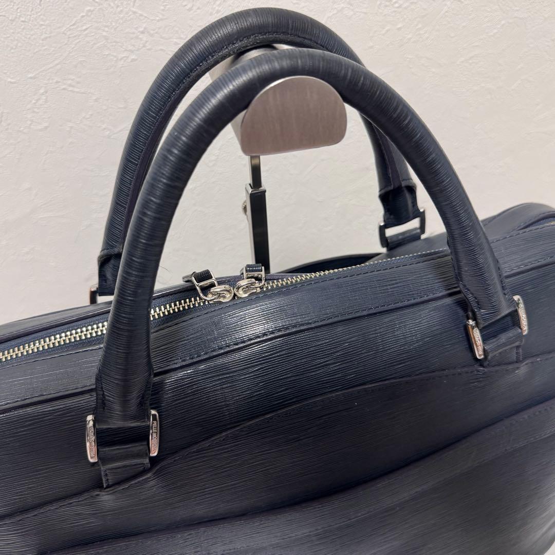 保存袋付✨ペッレモルビダ キャピターノ 2wayビジネスバック ネイビー レザー