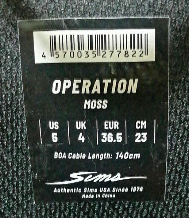 SIMS シムス　スノーボードブーツ　オペレーション　23cm　BOA　ボア