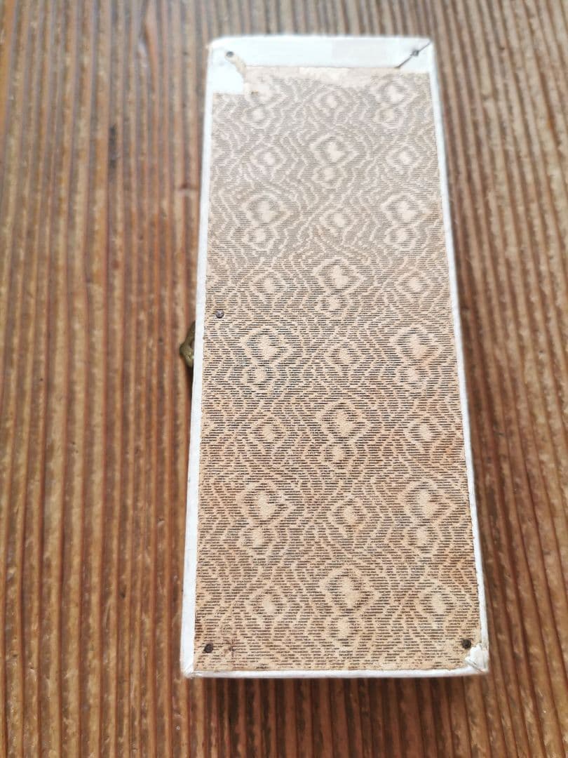 アンティークフランス インクペンケース 水色布張り少女イラスト パピエボックス