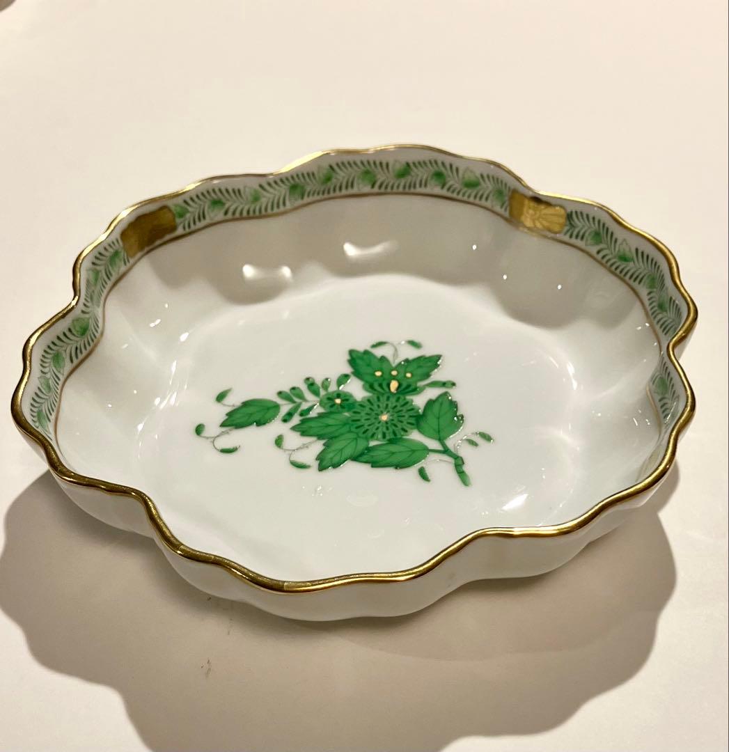 ヘレンド　herend アポニーグリーン　クッキーディッシュ　ハンガリー