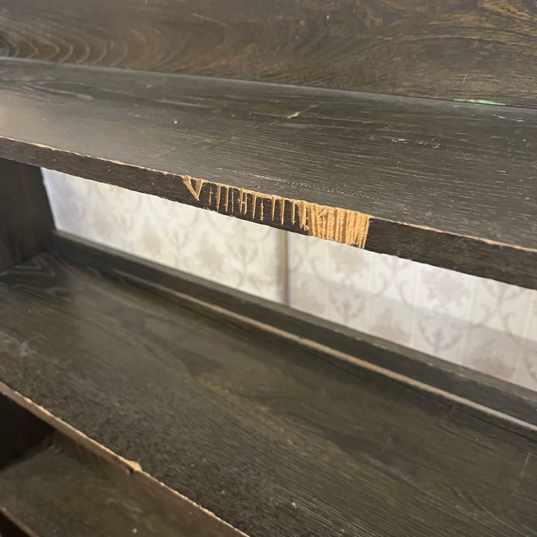 【アンティーク】昭和レトロ 木製 4段 楔本棚 くさび 飾り棚 オープンラック