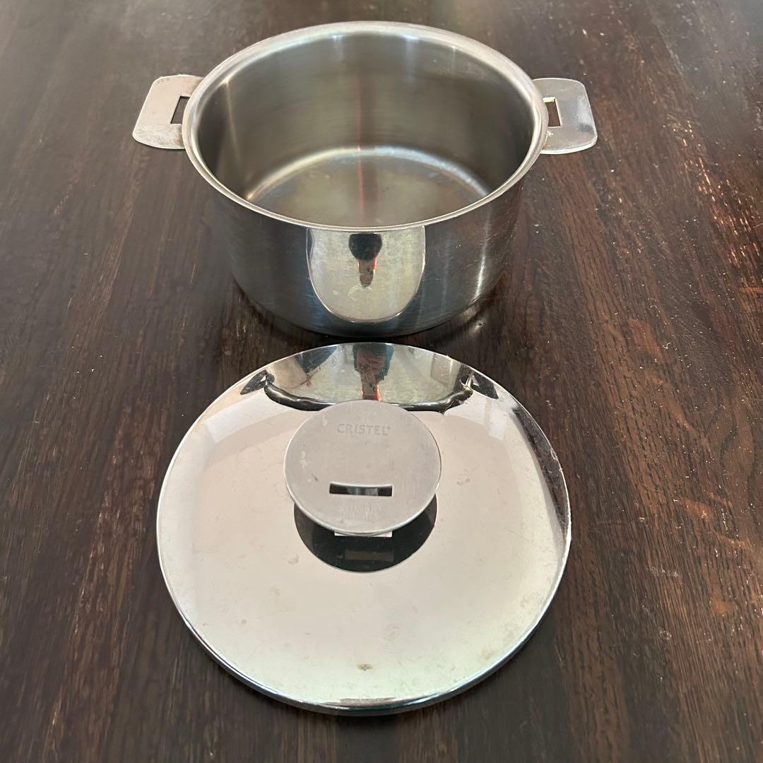 CRISTEL深鍋16・18・20㎝+クッキングバスケット+ハンドル