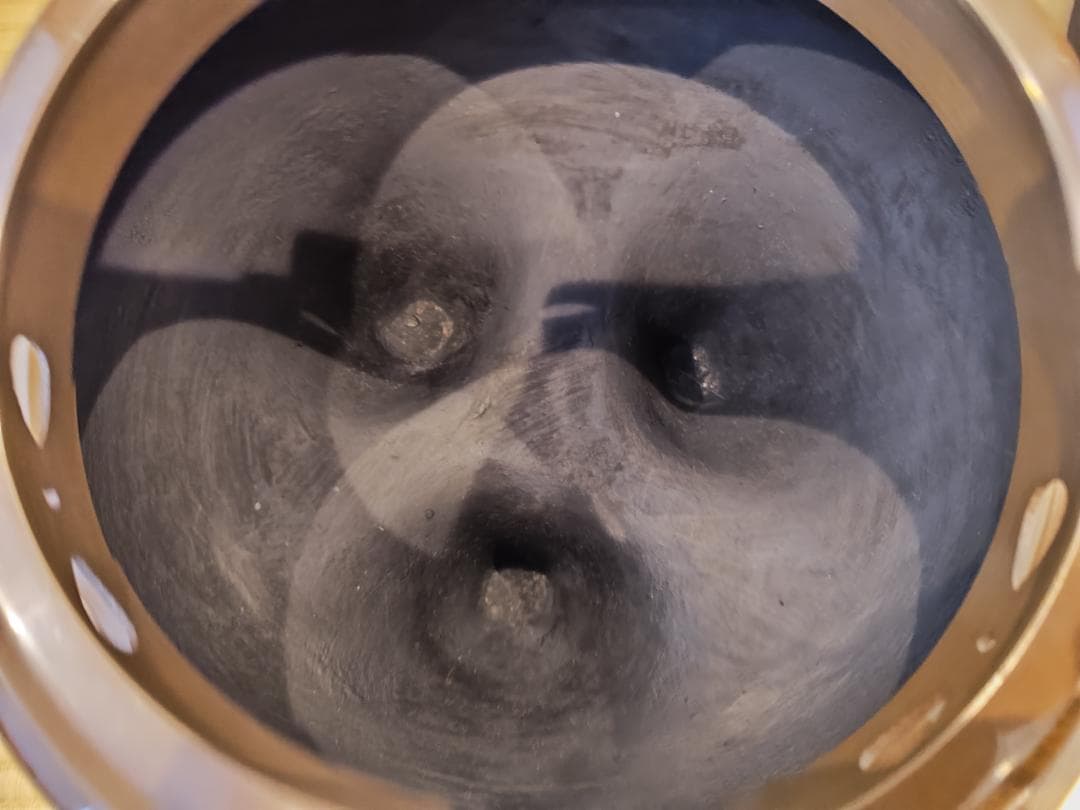 送料込【逢絢亭】茶道具 朝鮮風炉 唐銅 畠春斎釜添 風炉師 般若勘渓 共箱入り