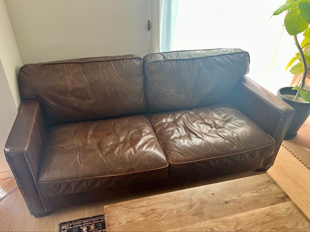 HALOハロ 本革 ２人掛けソファ ヴィンテージ