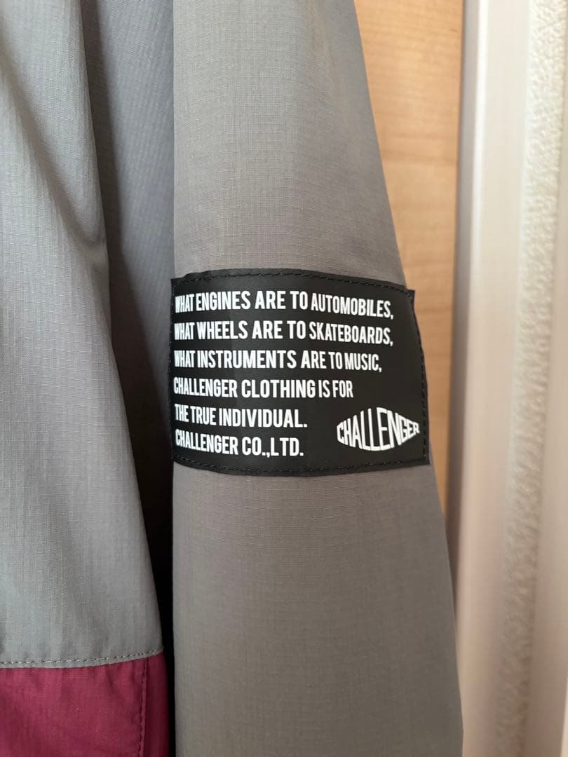 challenger PACKABLE NYLON グレー/バーガンディー L