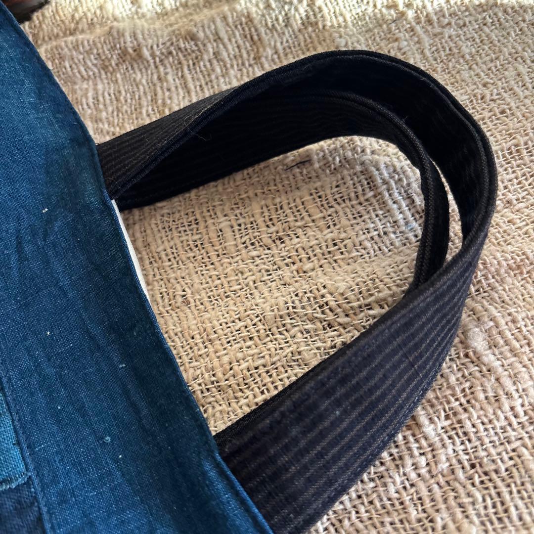 藍染　古布リメイク　ハンドメイド　刺し子　トートバッグ