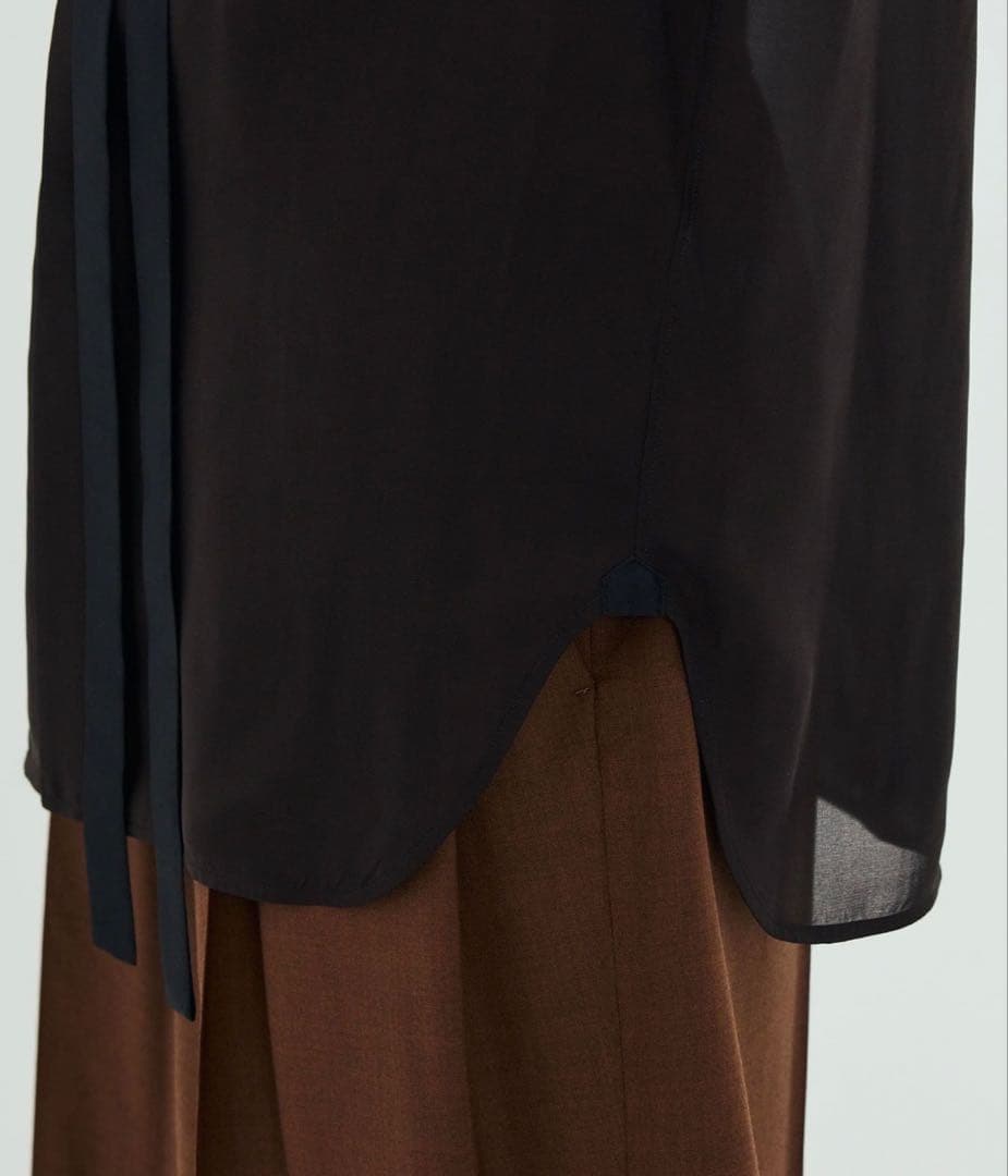 トゥモローランドビー シルクローン ボザムシャツ ダークブラウン シルク100%