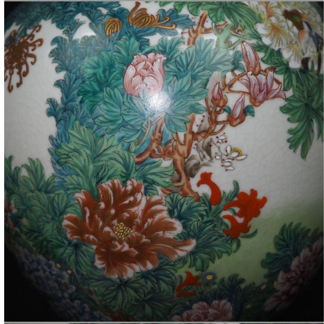 送料無料　九谷焼名工　清水美山造 花瓶 本物保証