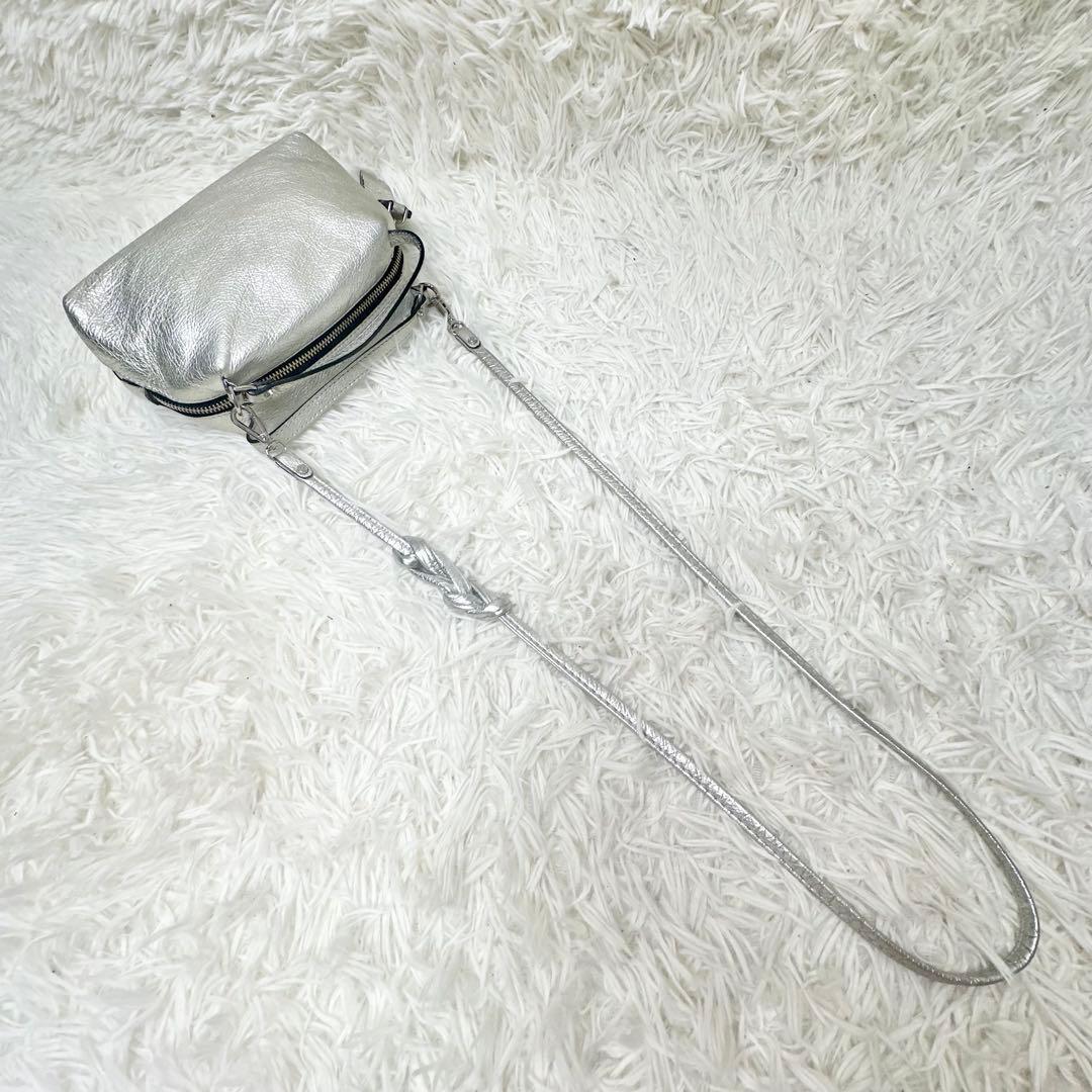 GIANNI CHIARINI ALIFA S ショルダーバッグ シルバー