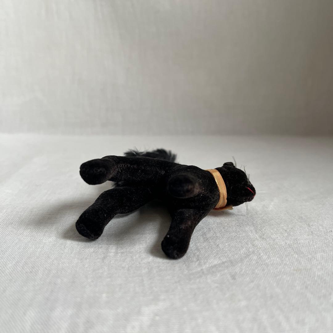 【最小】アンティーク　シュタイフ　トムキャット　黒ねこ