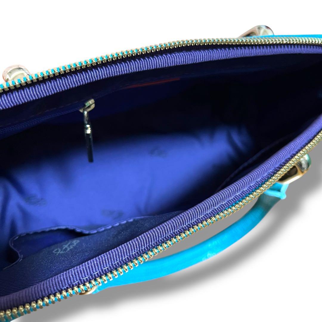 美品 ETRO ミニボストンバッグ ハンドバッグ PVC ペイズリー 保存袋付き