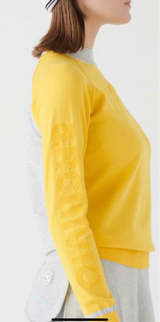 24FW【新品未使用 アルチビオ】少々難有り前後配色立体ロゴクルーセーター38号