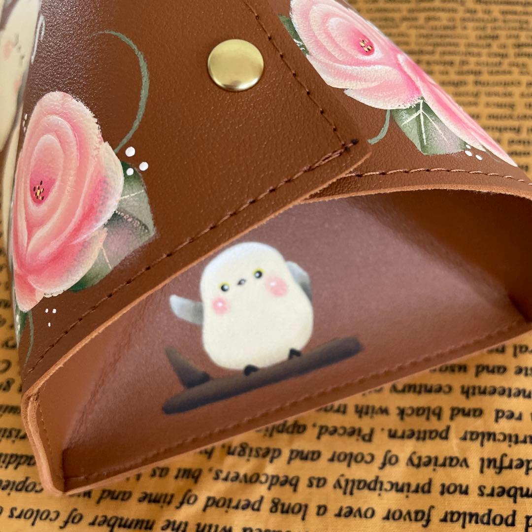 バンブーコースタートレイ。 トールペイント 。薔薇。