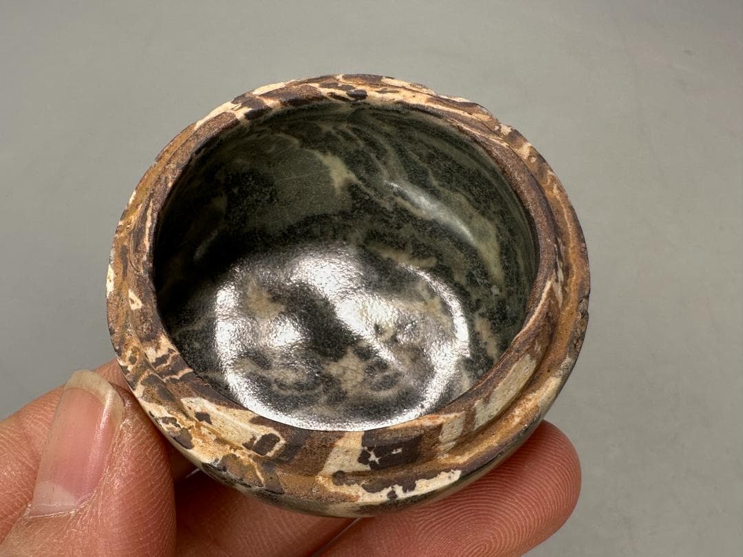 朝鮮古美術　15～16世紀　李朝時代 粉青沙器　練上　絞胎　小合　香合韓国美術