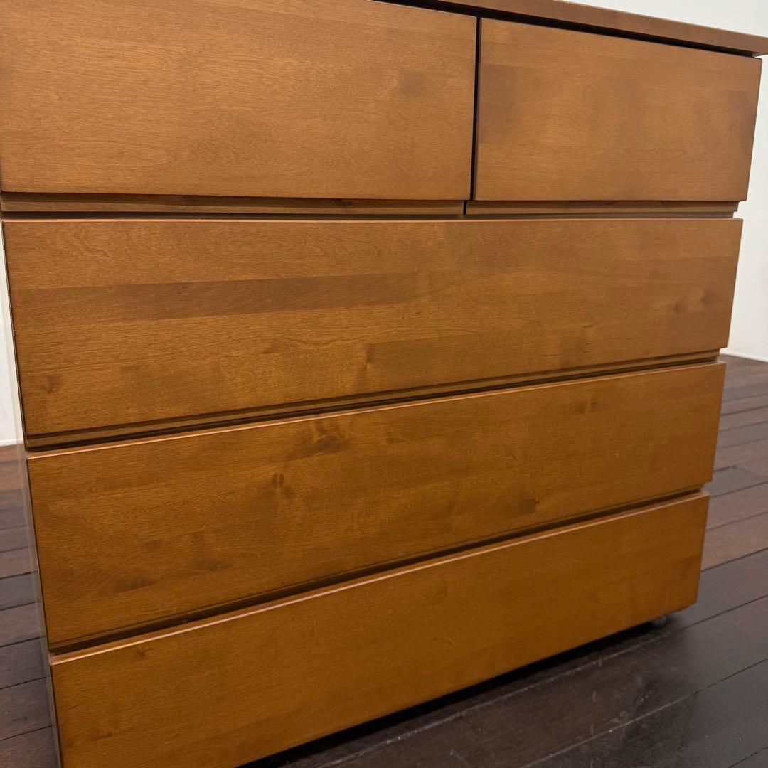 H110K35a 無印良品 MUJI 4段チェスト バーチ材