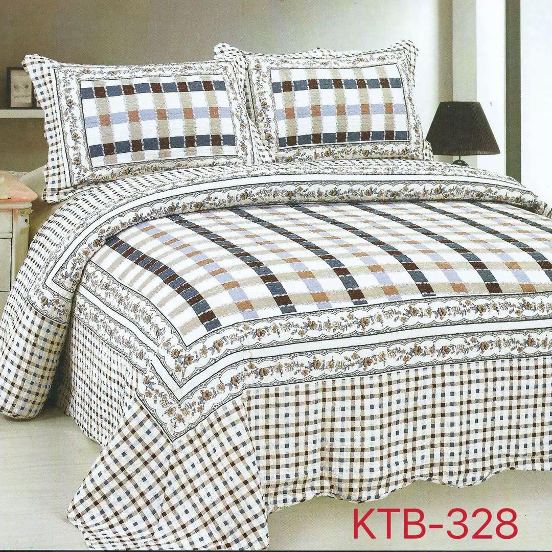 キルトベッドカバー3点セット綿マルチカバー キルティング WET