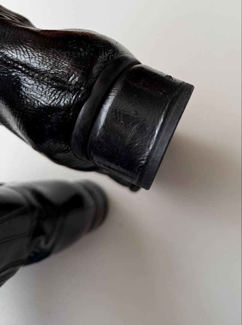 90s スクエアトゥ エナメル ウエスタンブーツ ブラック hooked