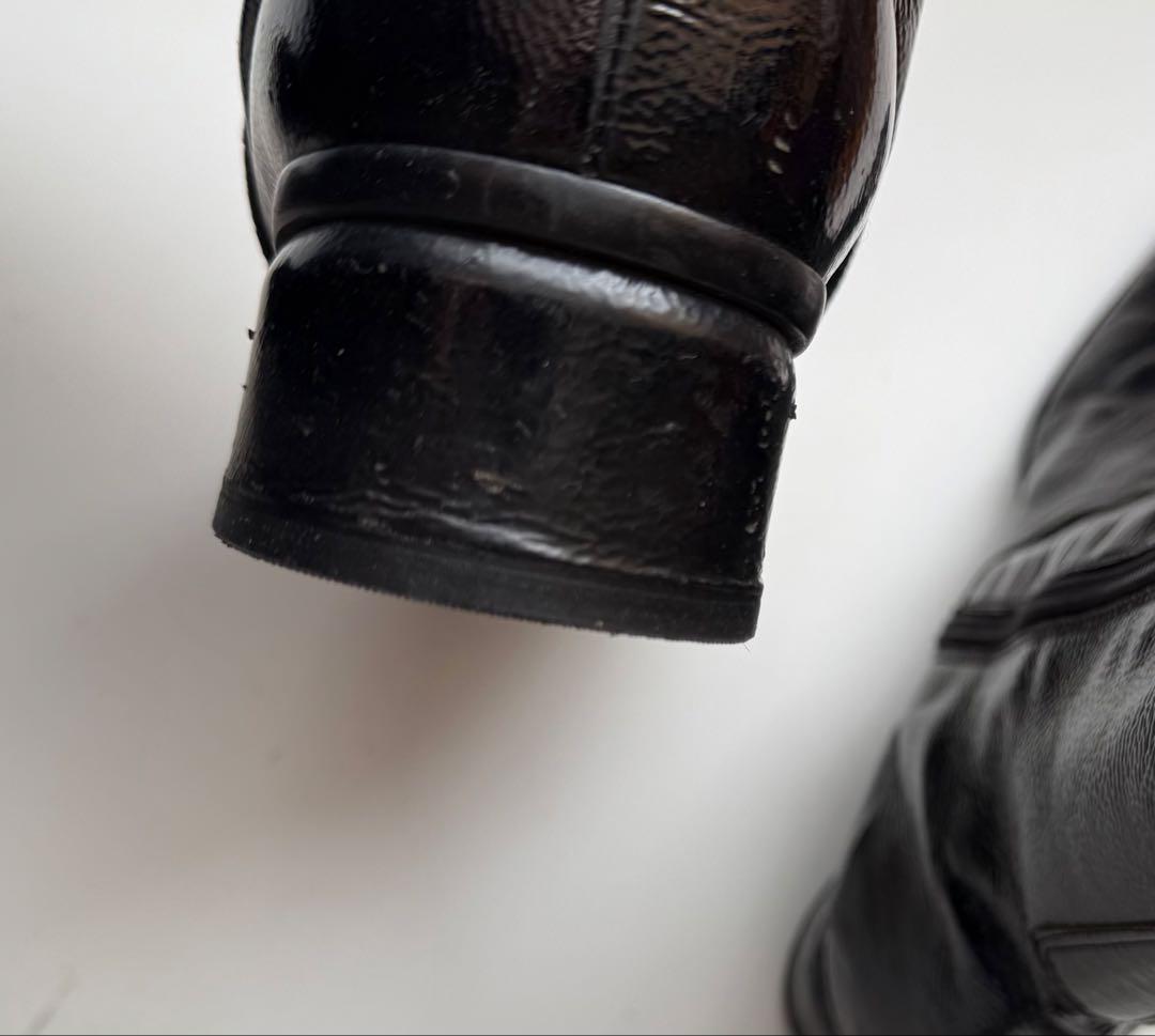 90s スクエアトゥ エナメル ウエスタンブーツ ブラック hooked