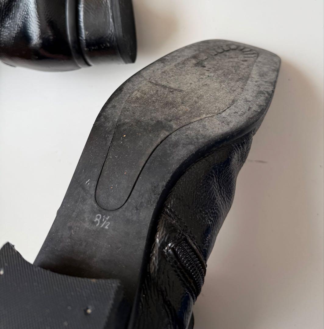 90s スクエアトゥ エナメル ウエスタンブーツ ブラック hooked