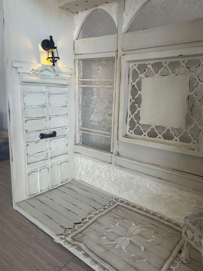 木製ドールハウス・背景ボード・ミニチュアハウス・ハンドメイド☆1/6