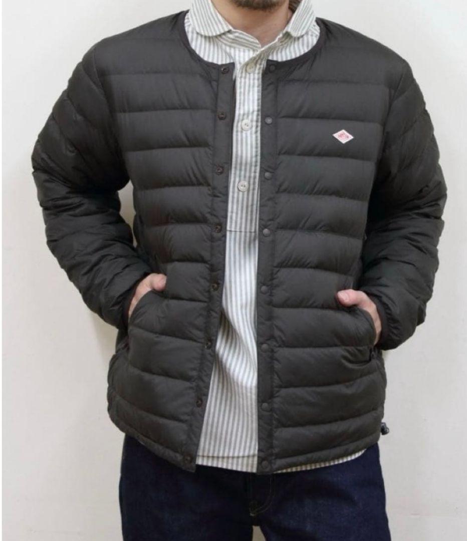 【美品】DANTON インナーダウンジャケット モカブラウン M