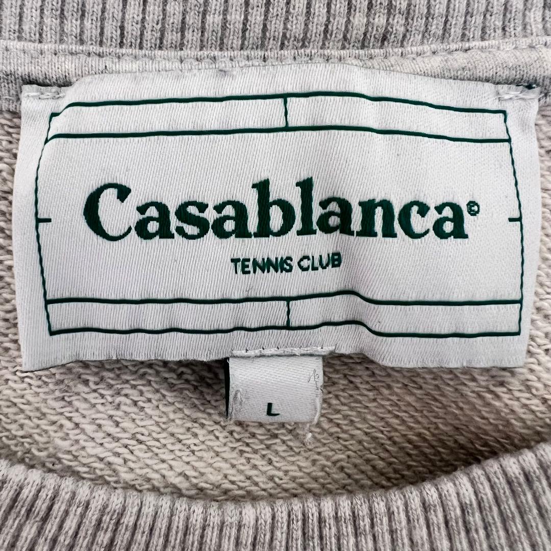 『希少』　Casablanca スウェット　ビッグ刺繍ロゴ　グレー　【L】