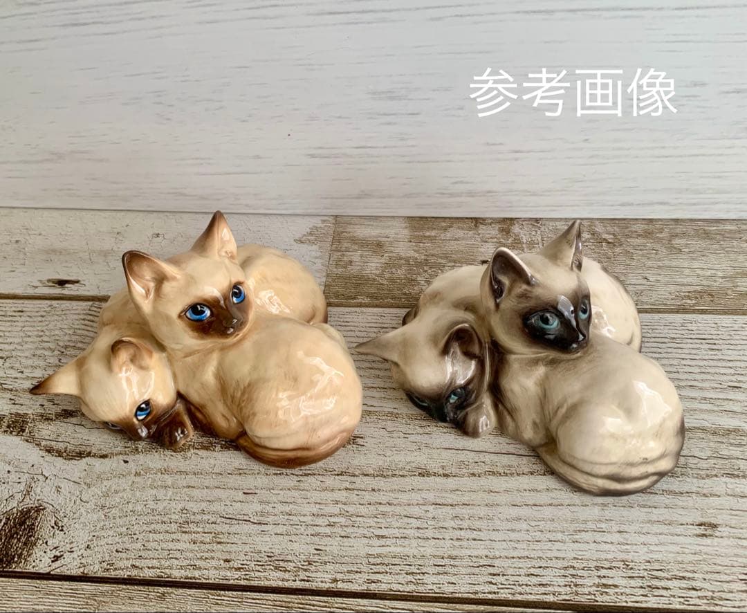 ベスウィック 2匹のシャムの仔猫 猫の置物 フィギュリン アンティーク②