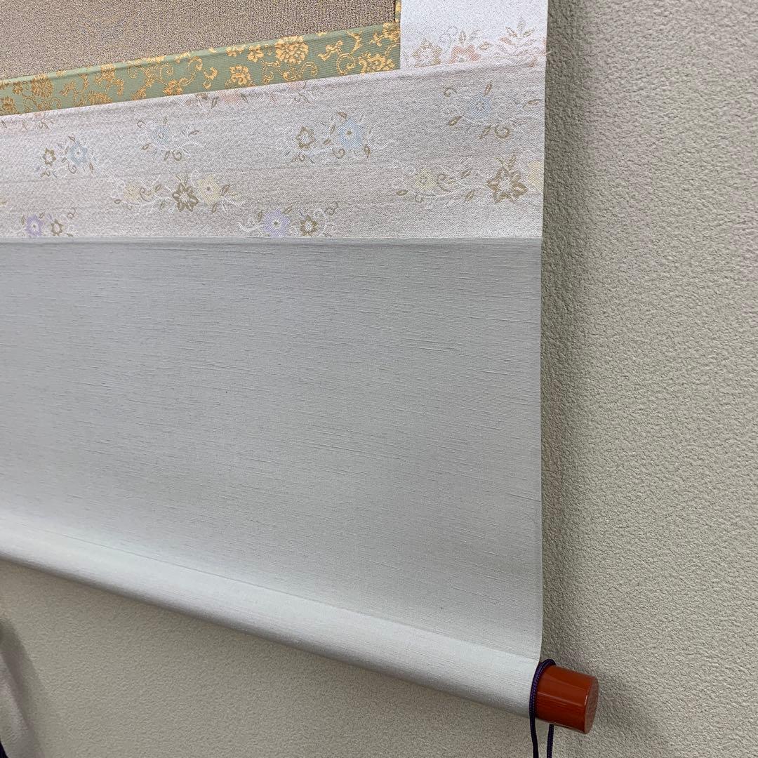 美品 掛け軸 酒井抱一画 西陣紹巴つづれ「立雛」風鎮・自在付き ひな祭り