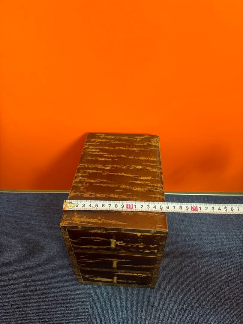 1956 桜皮細工　樺細工　引き出し3段　未使用