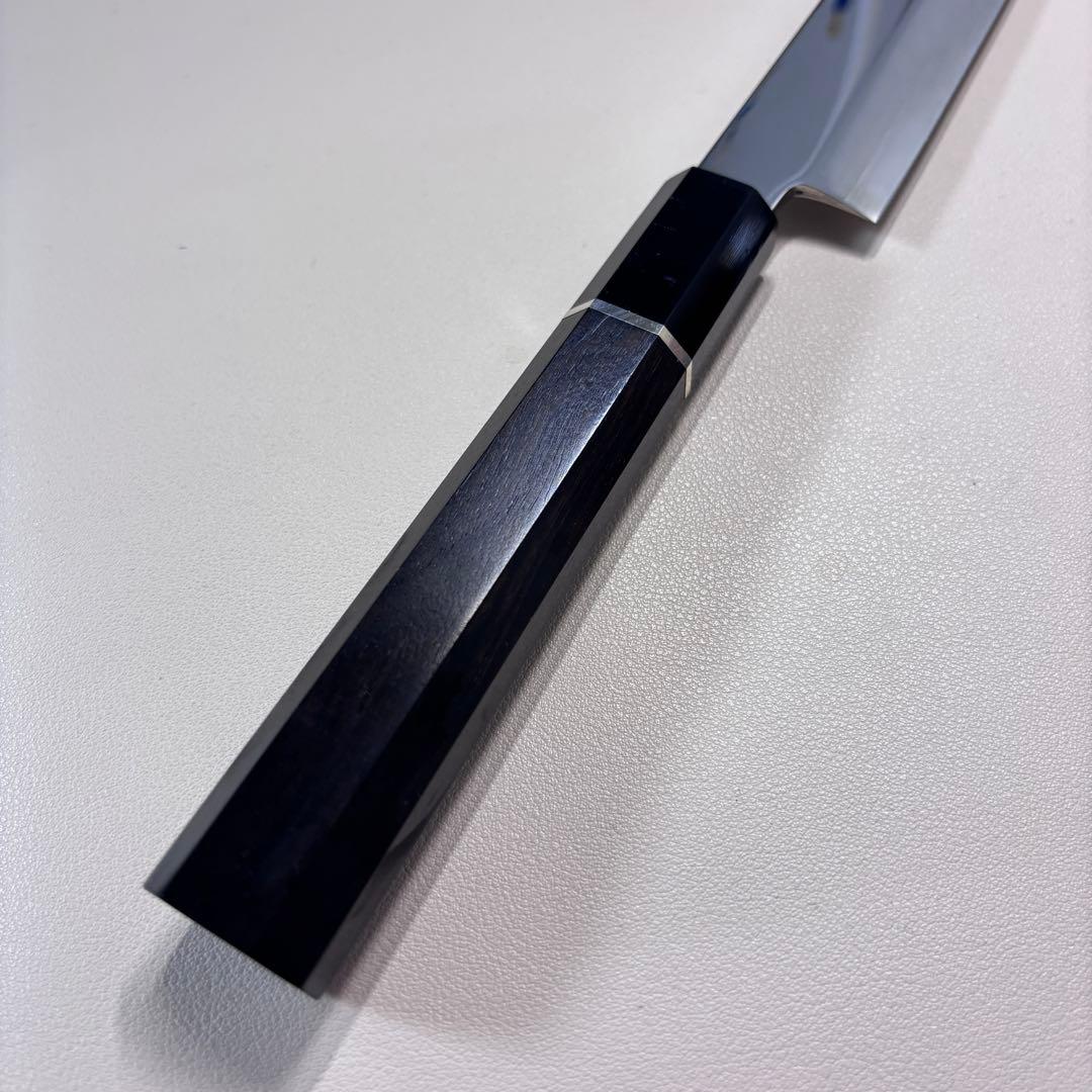 270mm先丸柳刃包丁 鏡面　黒檀黒水牛銀巻八角柄 刺身包丁 全鋼+