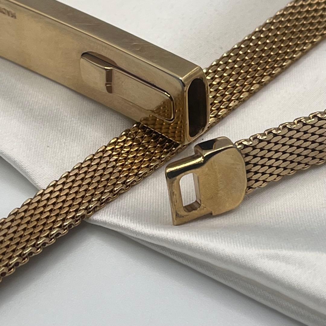 GUCCI☆プレート メッシュベルト メタル ゴールド