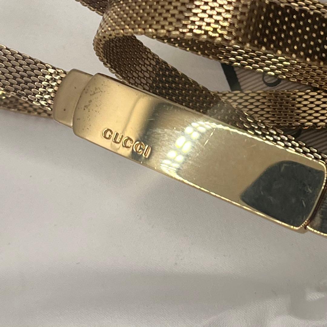 GUCCI☆プレート メッシュベルト メタル ゴールド
