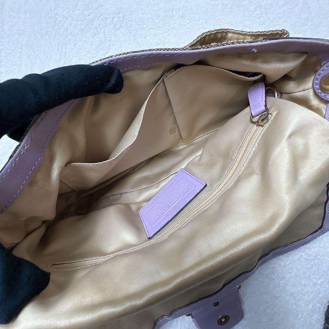 【希少✨】コーチ ソーホー ハンドバッグ パープル アクセサリーポーチ