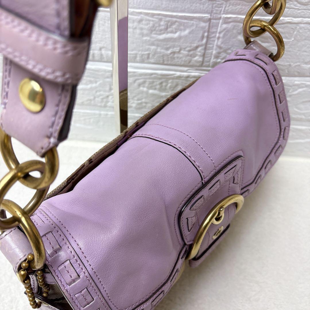 【希少✨】コーチ ソーホー ハンドバッグ パープル アクセサリーポーチ