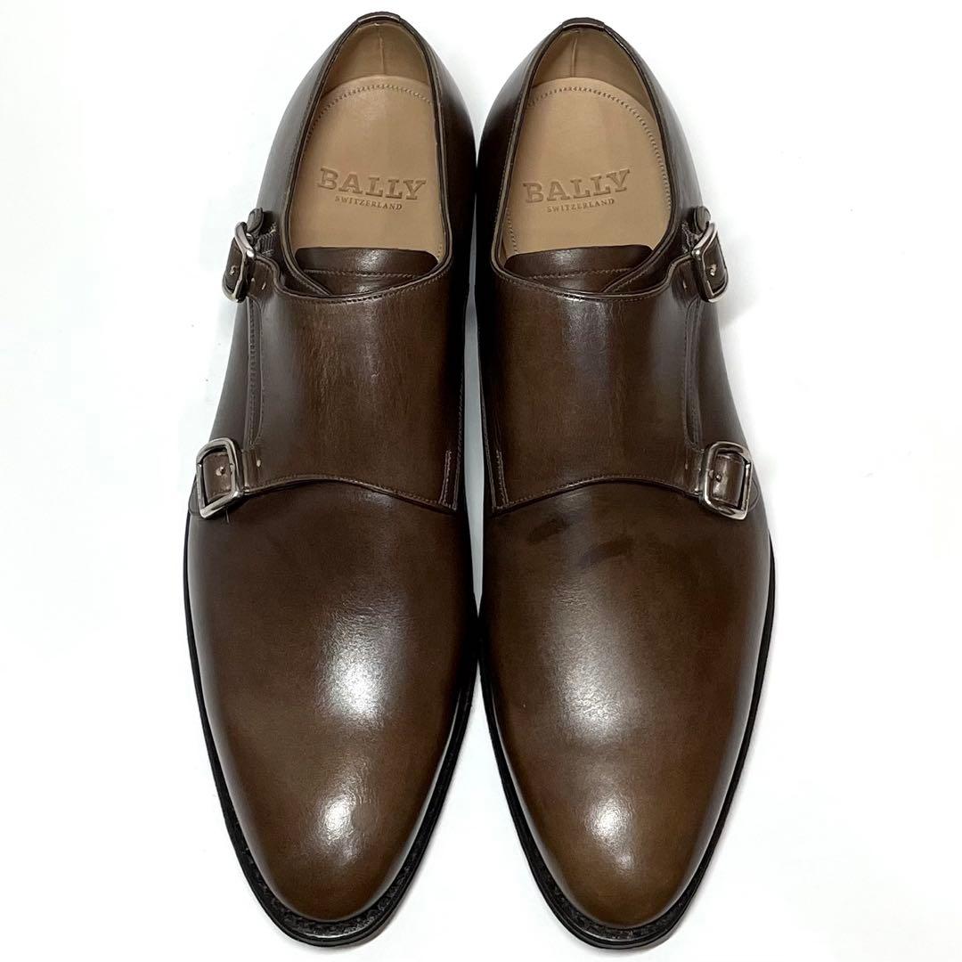 【新品同様✨️】BALLY バリー ダブルモンク ブラウン US9EEE 革靴