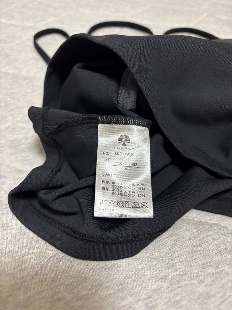 【SUKALA】ブラトップ付きフラワーレーストップス　サイズM ブラック　未使用