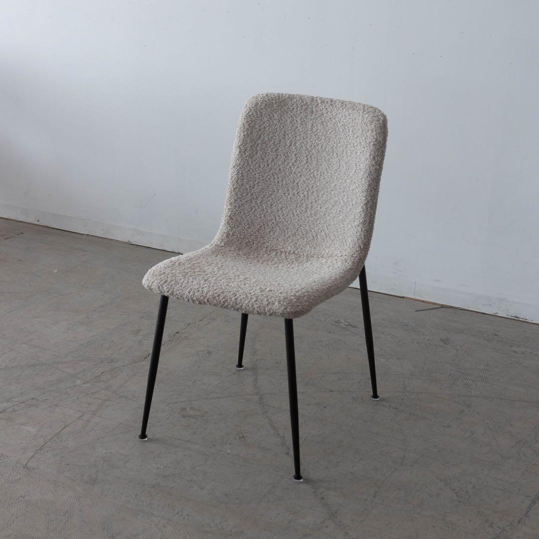 アイボリー　ファブリックダイニングチェア