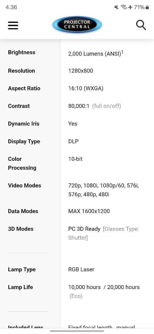 BenQ プロジェクター SmartEco 未使用 LW61ST 3d