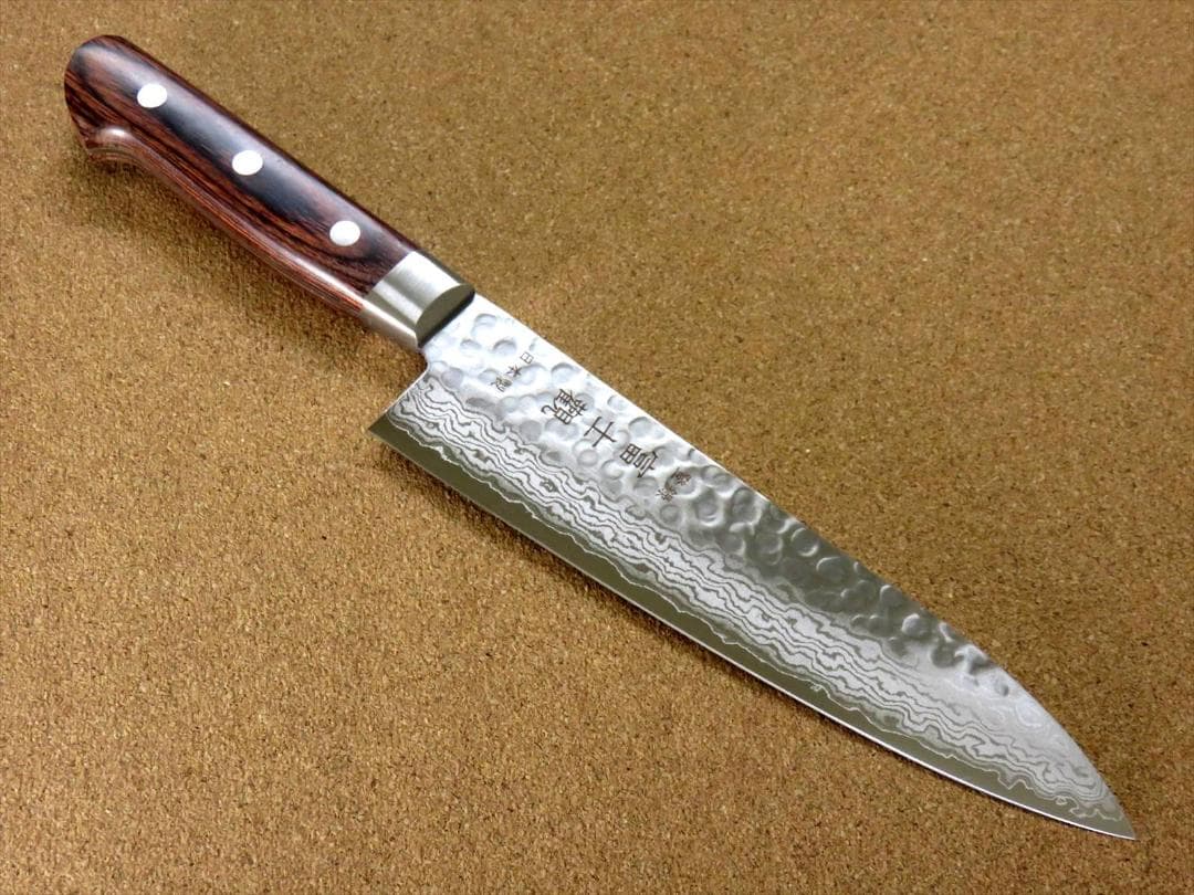 関の刃物 牛刀 180mm 鎚目鍛造 VG-10 ダマスカス 魚 肉切り 包丁