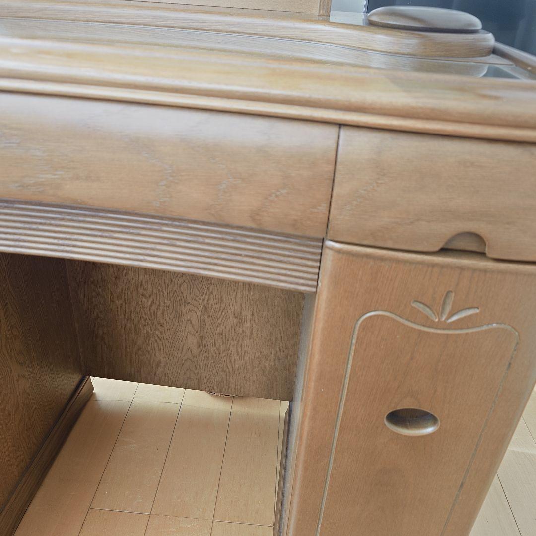 【送料込み】　天然木ドレッサー　鏡台　三面鏡　アンティーク　大塚化学　化粧台