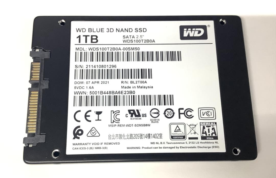 ③-WA294-WD SATA 1TB SSD 2.5 1点