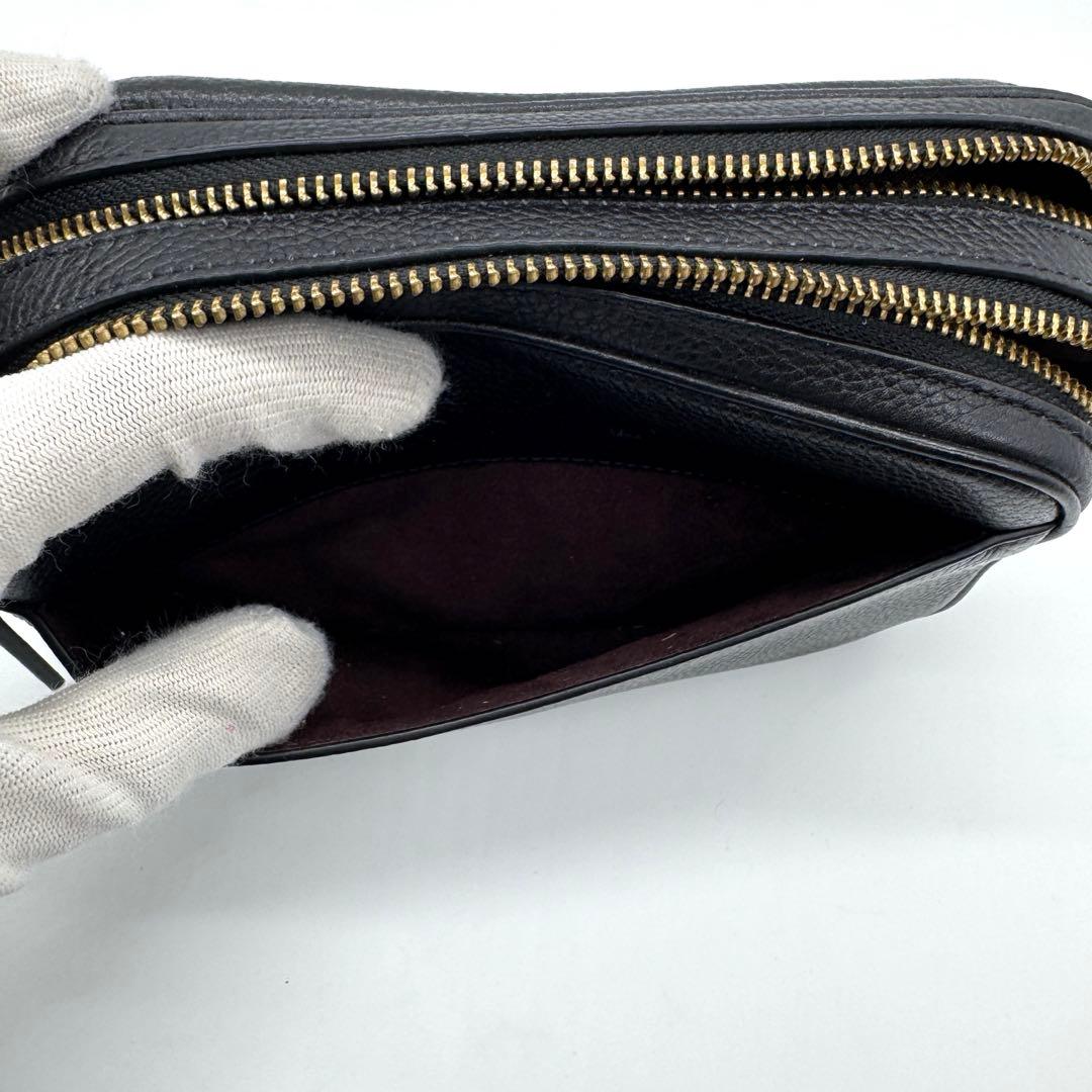 コーチ C0823 ウィロウ ショルダーバッグ カメラバッグ ブラック レザー