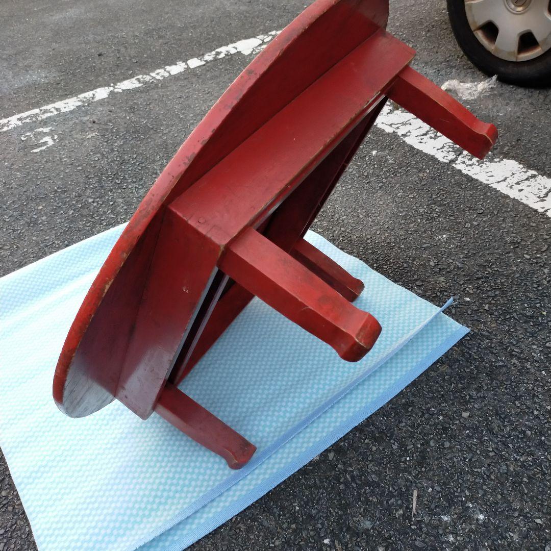 昭和レトロ　ちゃぶ台　アンティーク家具　折りたたみ丸テーブル