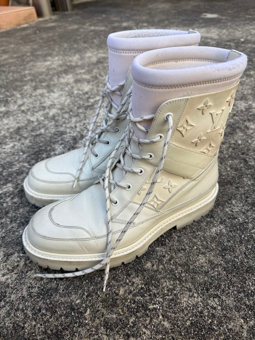 LOUIS VUITTONモノグラムワークブーツ ランドスケープ 20SS 白